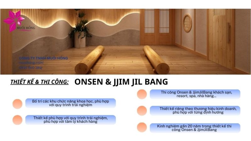2026 Thiết Kế Thi Công Spa Onsen & JjimJilBang – Muối Hồng Group