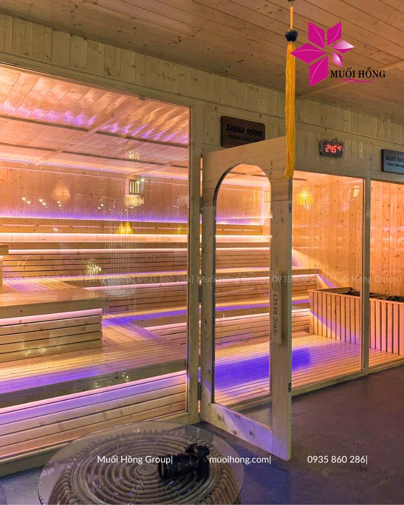 Thi công phòng xông đá muối spa Epic Reset